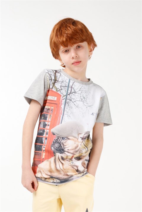 BRZ Kids Dijital Baskılı Erkek Çocuk Kısa Kollu T-shirt