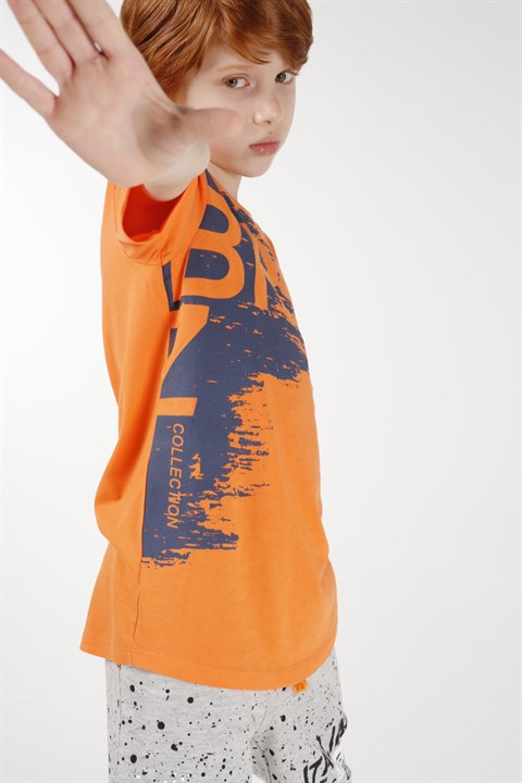 BRZ Kids Neon Baskılı Erkek Çocuk Kısa Kollu T-shirt