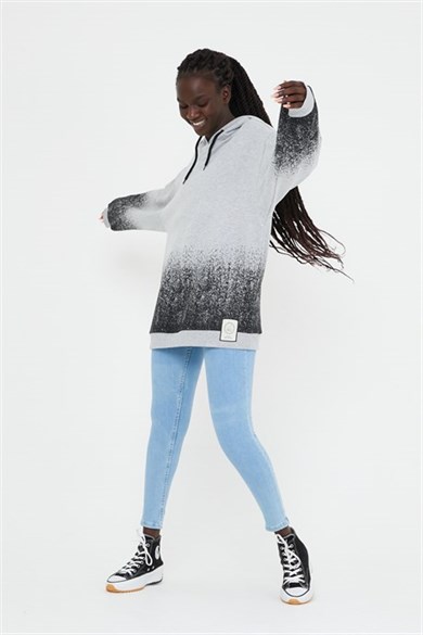 BRZ Collection Unisex Oversize Baskılı Kapüşonlu Sweatshirt