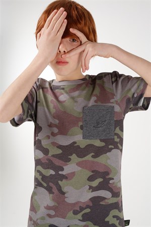 BRZ Kids Kamuflaj Baskılı Erkek Çocuk Kısa Kollu T-shirt