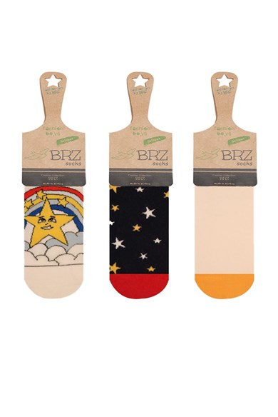 BRZ Kids Yıldız Desenli Erkek Çocuk Patik Çorabı